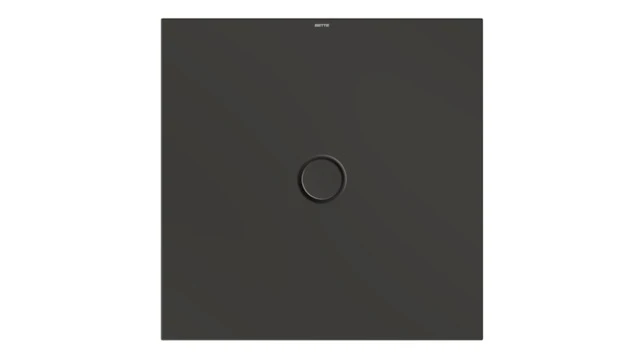 Bette quadrat Duschwanne „BetteFloor“ 900 × 900 mm mit BetteAntirutsch Pro, ohne Oberflächenveredelung, mit Minimum-Wannenträger, in Anthracite