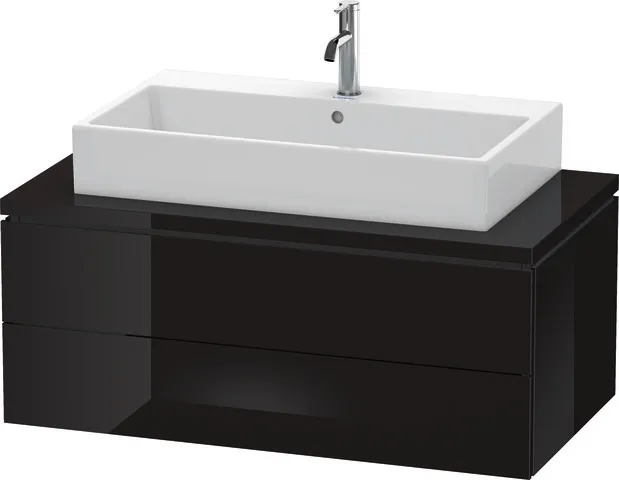 Duravit Waschtischunterschrank wandhängend „L-Cube“ 102 × 40 × 54,7 cm Schwarz Hochglanz