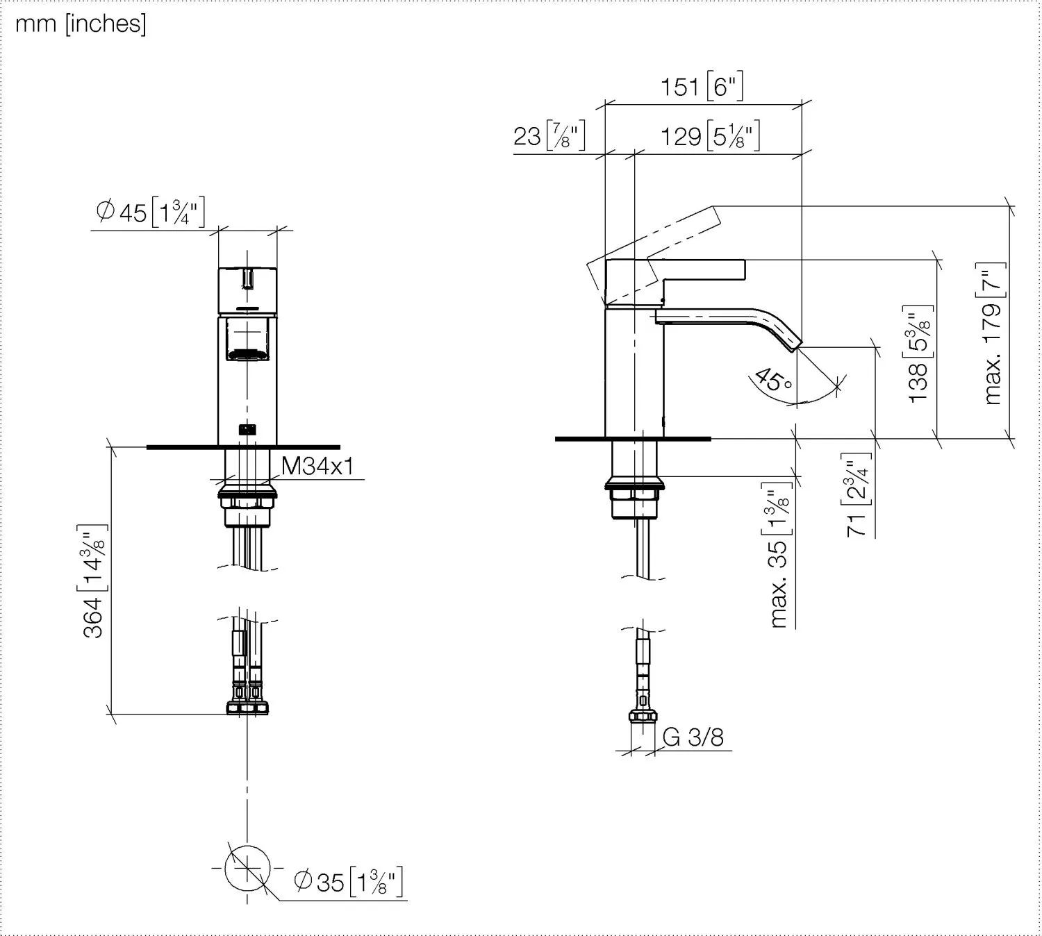 Waschtisch-Einhandbatterie ohne Ablaufgarnitur IMO Chrom 33521671 Waschtisch-Einhandbatterie ohne Ablaufgarnitur IMO Chrom 33521671