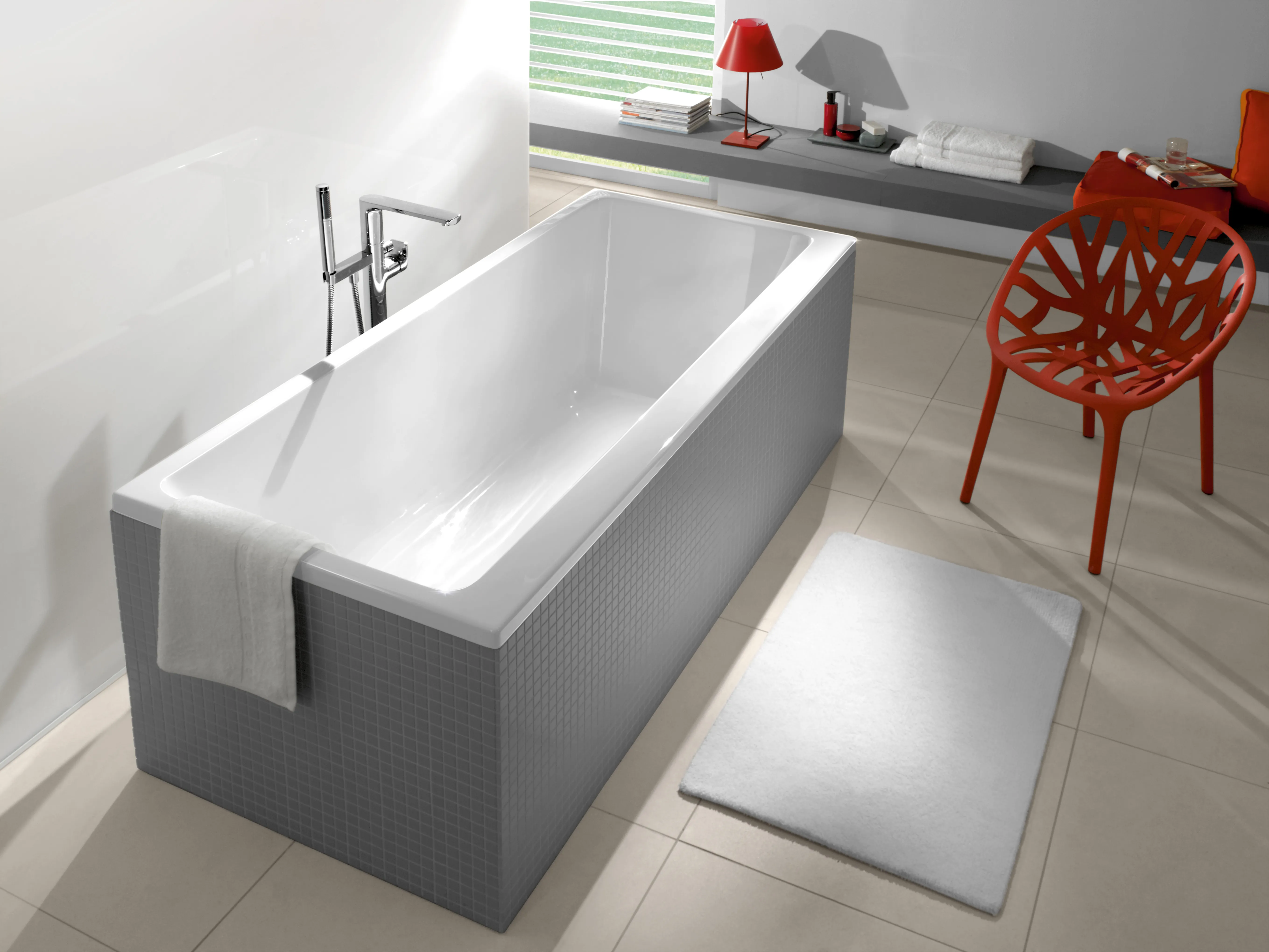 Villeroy & Boch Badewanne „Subway“ rechteck 160 × 70 cm, Mittelablauf