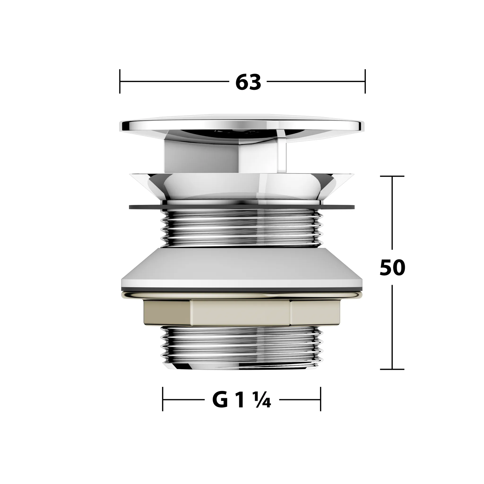 Armaturenzubehör 59904010000 Schaftventil G 1 1/4 mit Haube verchromt