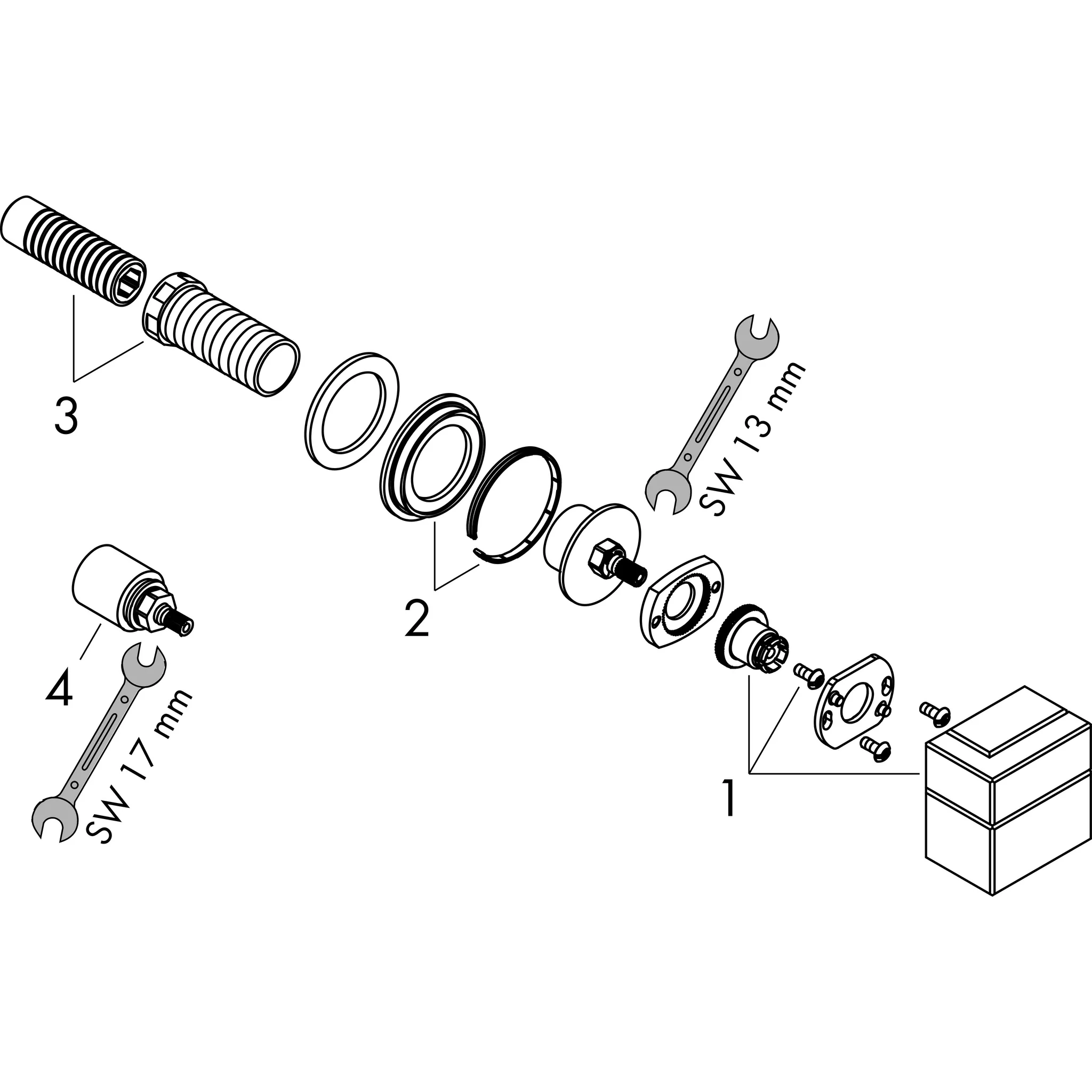 Hansgrohe AXOR Edge Absperrventil Unterputz - Diamantschliff, Chrom Hansgrohe AXOR Edge Absperrventil Unterputz - Diamantschliff, Chrom