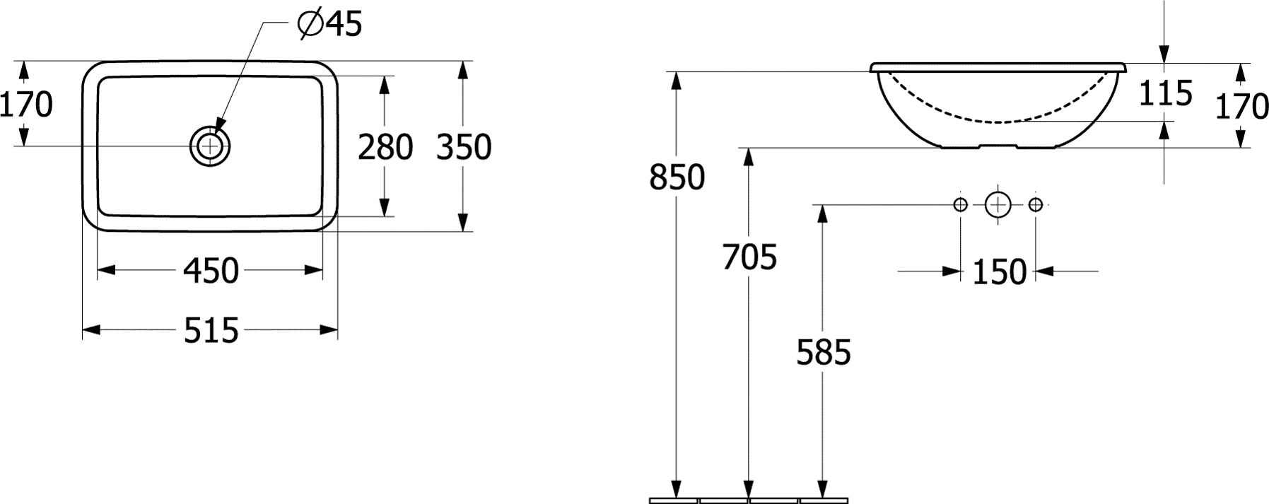 Villeroy & Boch Einbauwaschtisch aus TitanCeram „Loop & Friends“ ohne Hahnlochbohrung, ⌀ mm, ohne Hahnlochbohrung in Weiß Alpin Villeroy & Boch Einbauwaschtisch aus TitanCeram „Loop & Friends“ ohne Hahnlochbohrung, ⌀ mm, ohne Hahnlochbohrung in Weiß Alpin