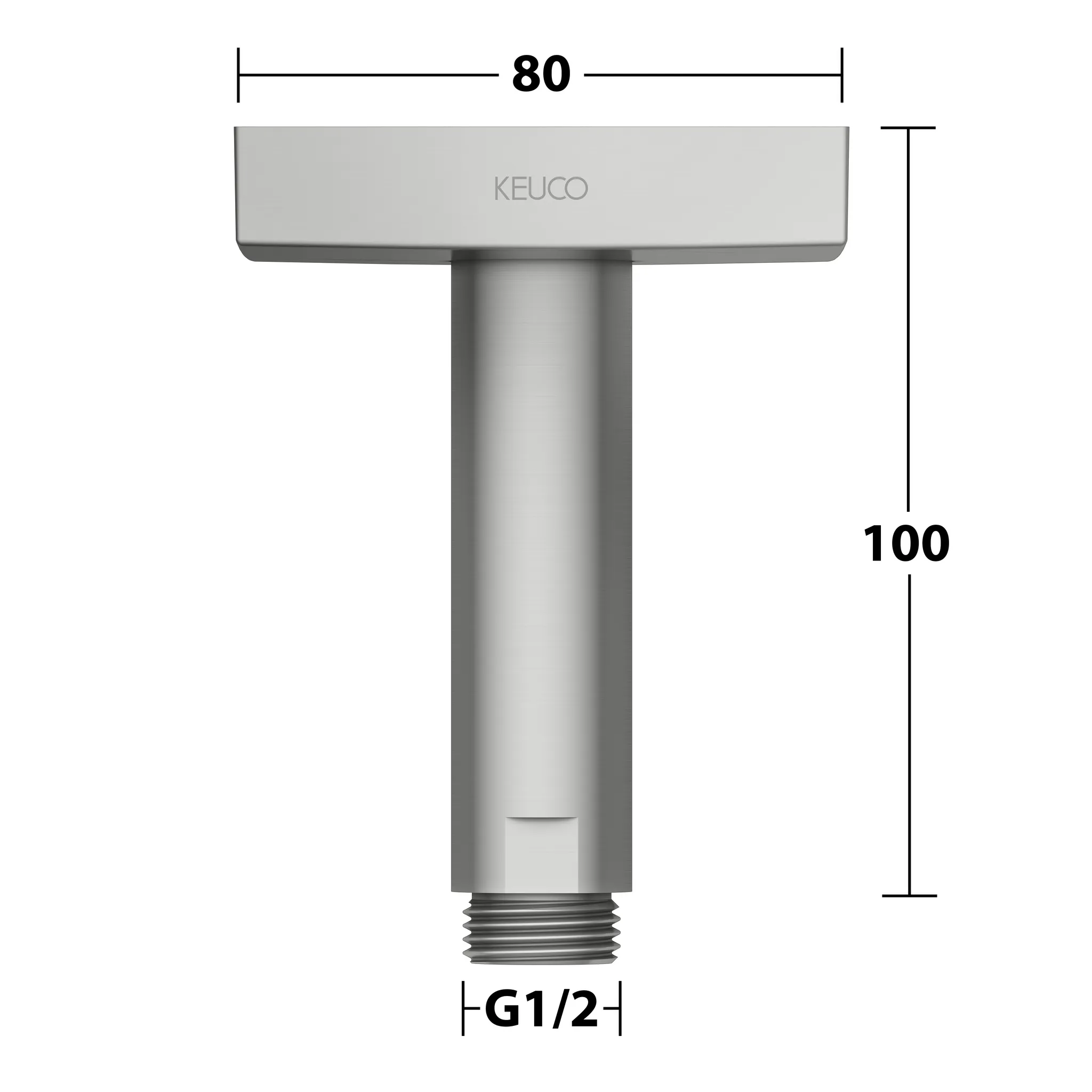 KEUCO Brausearm Deckenmontage eckig 100 mm Edelstahl-finish KEUCO Brausearm Deckenmontage eckig 100 mm Edelstahl-finish