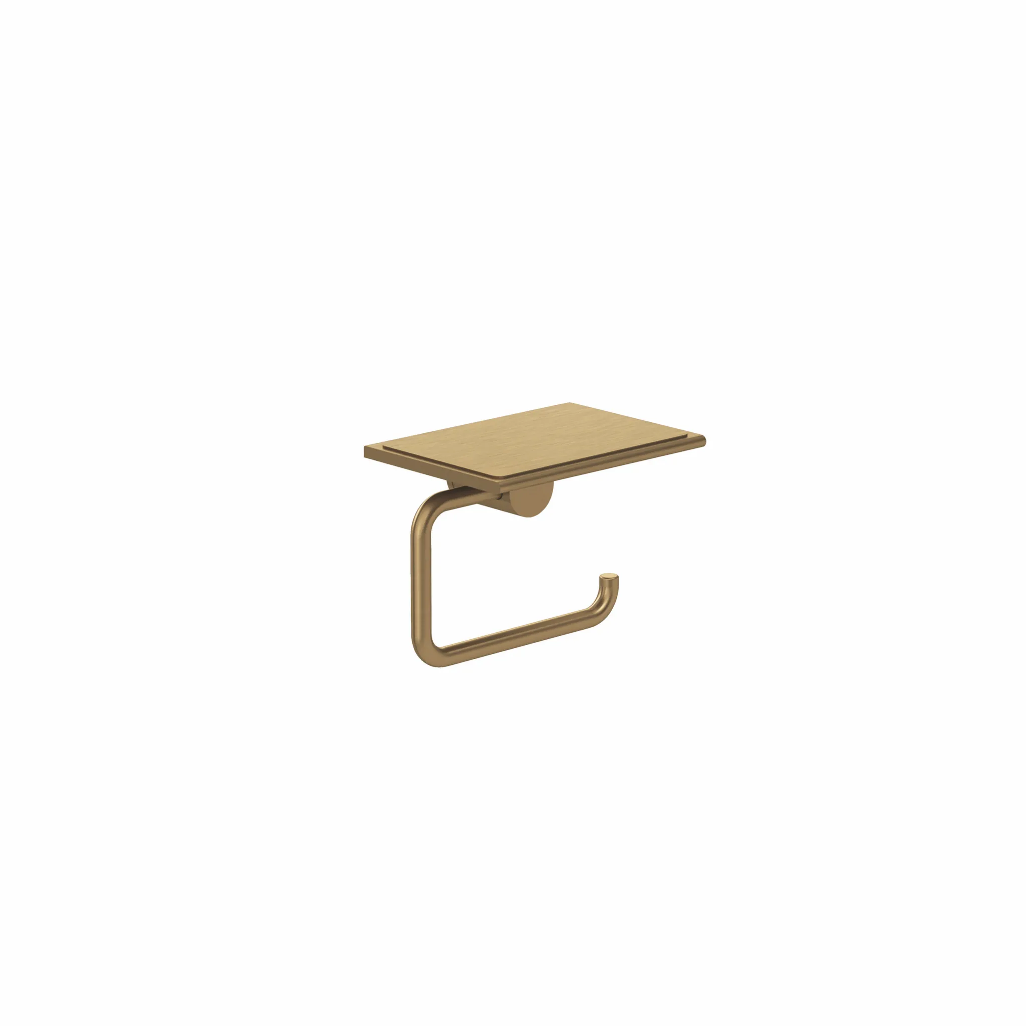 Kludi-VELA R Toilettenpapierhalter Brushed Bronze, feststehend, Wandmontage mit Ablage und Befestigungsmaterial