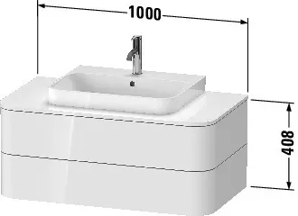 Duravit Waschtischunterschrank wandhängend „Happy D.2 Plus“ 100 × 40,8 × 55 cm Weiß Hochglanz Duravit Waschtischunterschrank wandhängend „Happy D.2 Plus“ 100 × 40,8 × 55 cm Weiß Hochglanz