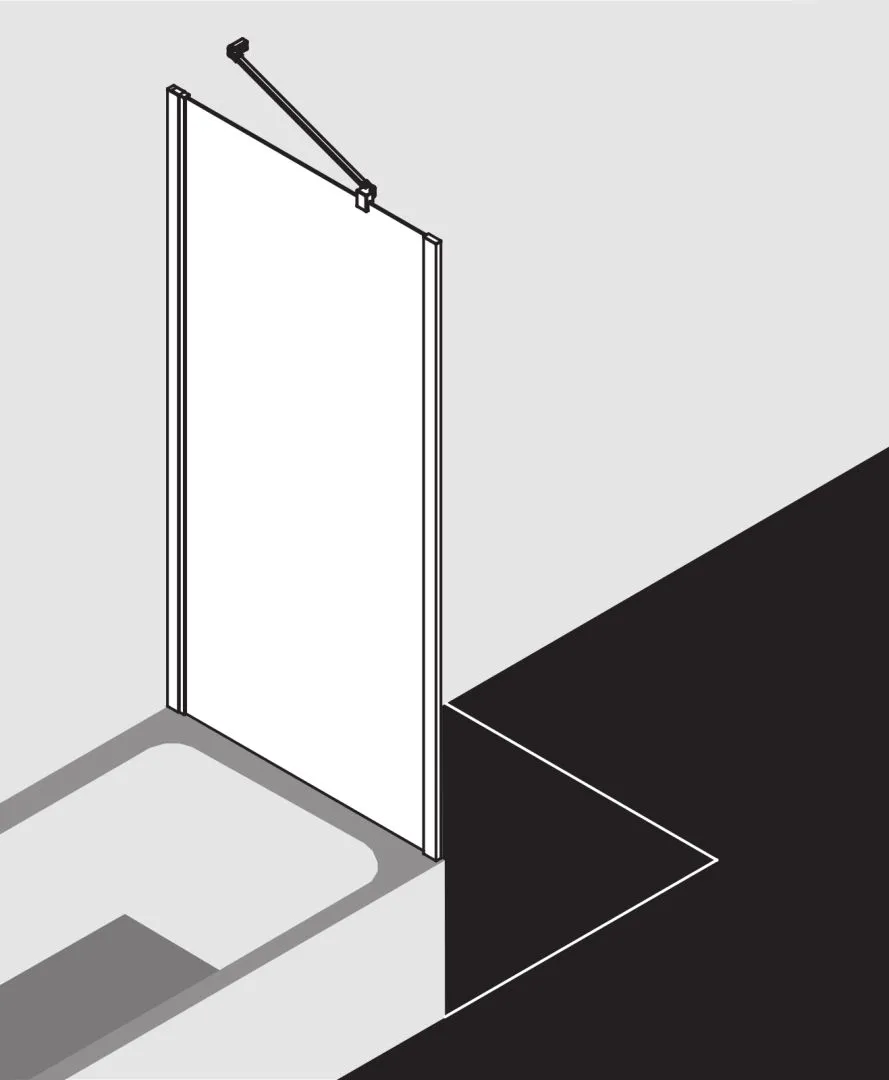 Kermi verkürzte Seitenwand Seitenwand verkürzt auf Badewanne für Ecke „LIGA“ 160 cm Glas Klar, Profile Silber Mattglanz Kermi verkürzte Seitenwand Seitenwand verkürzt auf Badewanne für Ecke „LIGA“ 160 cm Glas Klar, Profile Silber Mattglanz