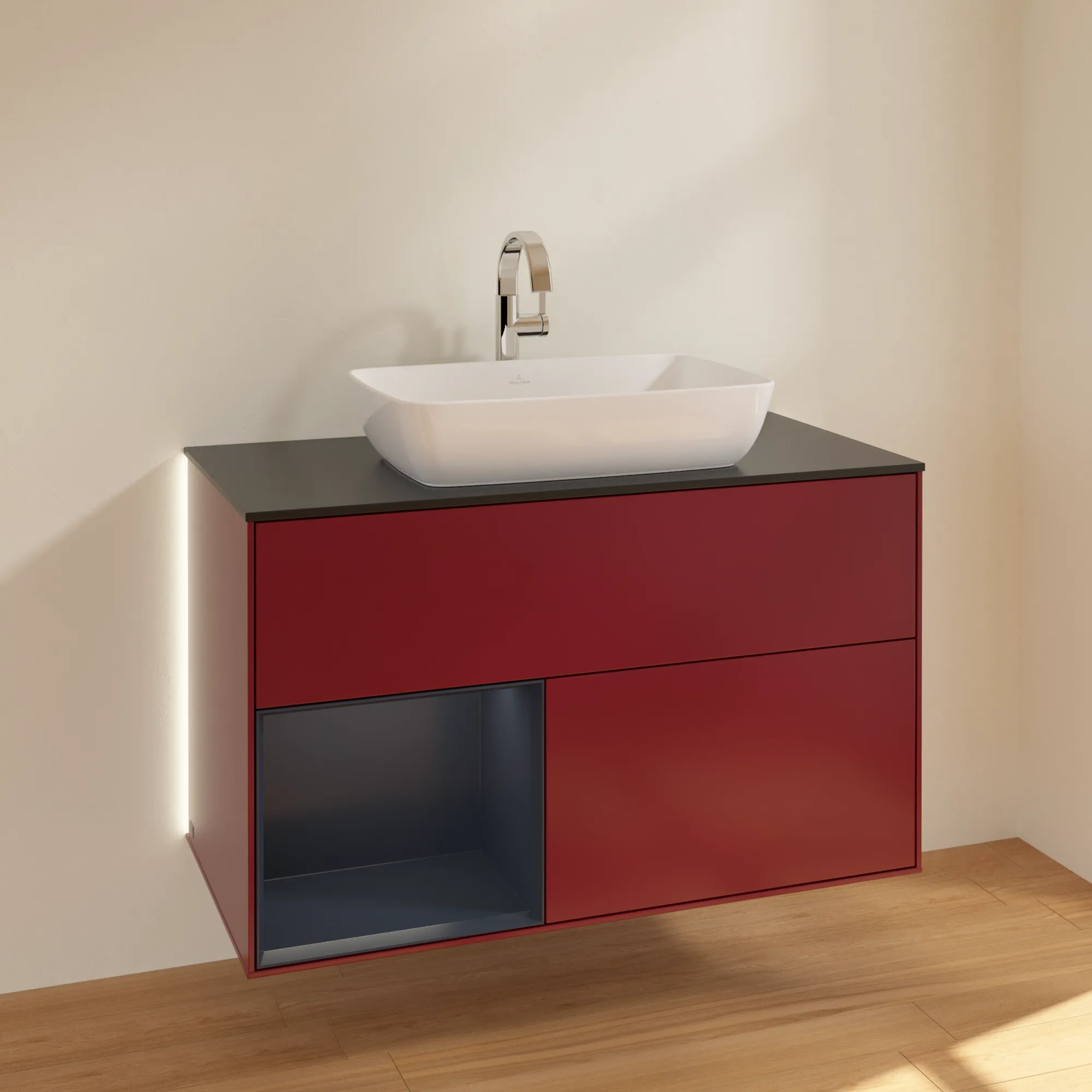 Villeroy & Boch Waschtischunterschrank „Finion“ für Schrankwaschtisch 1000 × 603 × 501 mm Peony Matt Lacquer, für Becken mittig Villeroy & Boch Waschtischunterschrank „Finion“ für Schrankwaschtisch 1000 × 603 × 501 mm Peony Matt Lacquer, für Becken mittig
