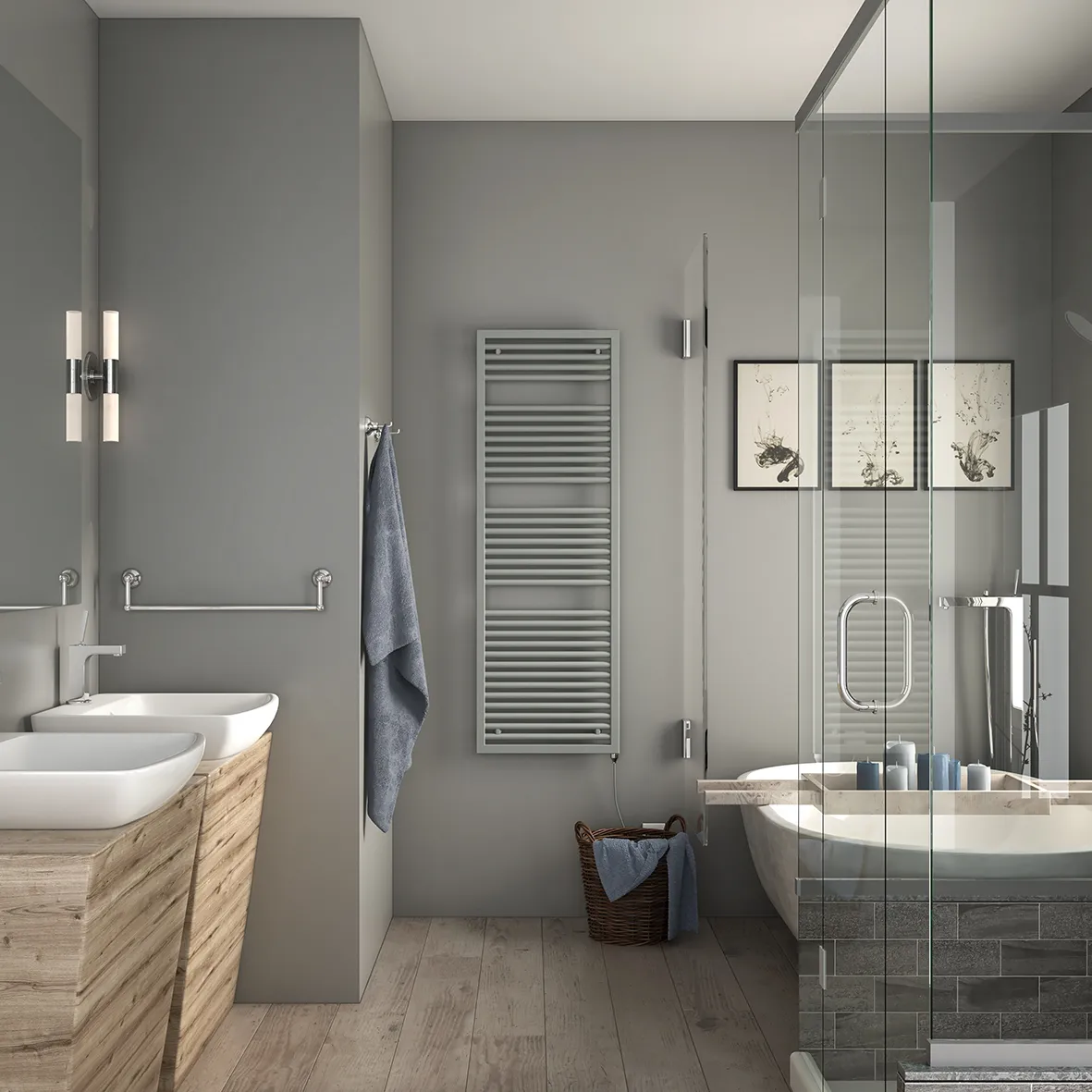 Zehnder Design-Handtuchwärmer „Universal“ 50 × 180,7 cm in Anthracite Grey (RAL 7016, glänzend) Zehnder Design-Handtuchwärmer „Universal“ 50 × 180,7 cm in Anthracite Grey (RAL 7016, glänzend)