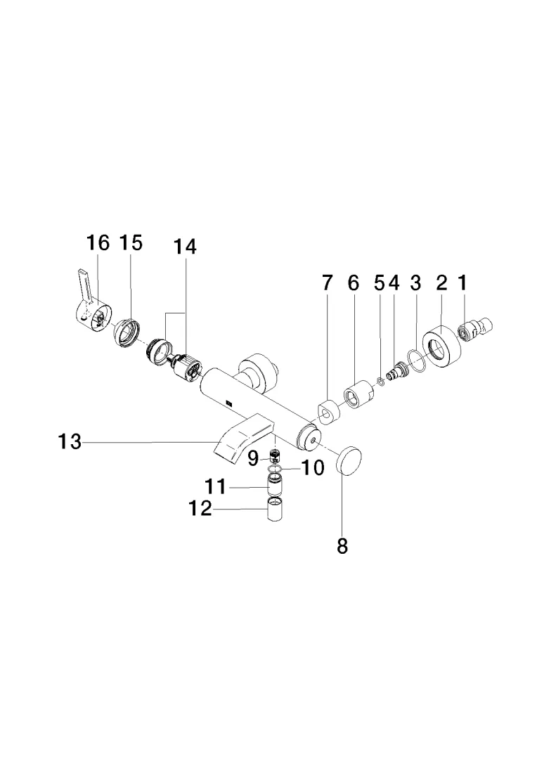 Wannen-Einhandbatterie für Wandmontage ohne Garnitur IMO Chrom 33200671