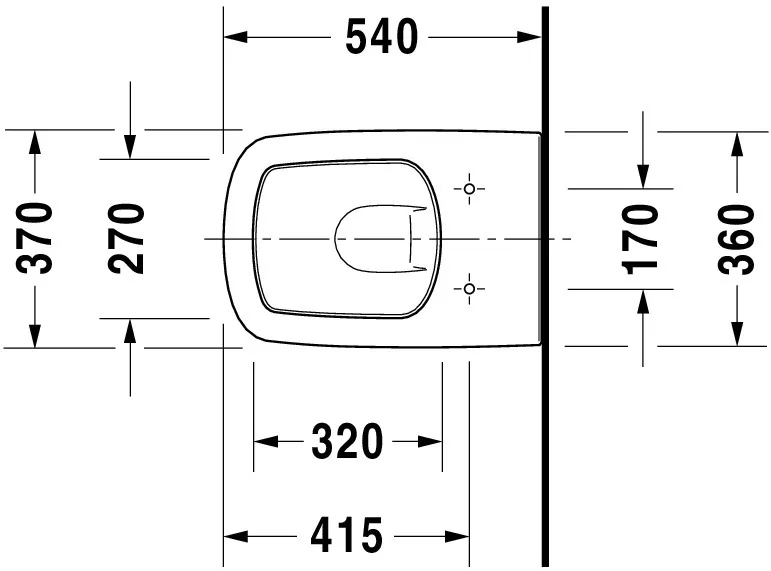 Wand-Tiefspül-WC „DuraStyle“ 37 × 34,5 × 54 cm in Weiß Hochglanz, Befestigung verdeckt, mit Spülrand Wand-Tiefspül-WC „DuraStyle“ 37 × 34,5 × 54 cm in Weiß Hochglanz, Befestigung verdeckt, mit Spülrand