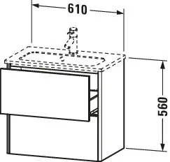 Duravit Waschtischunterschrank wandhängend „XSquare“ 61 × 56 × 38,8 cm