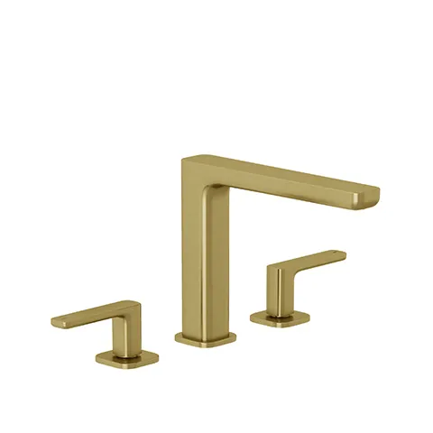 Kludi RENON 3-Loch Waschtisch-Armatur Brushed Gold, DN 15, Push Open, DVGW-zugelassen Kludi RENON 3-Loch Waschtisch-Armatur Brushed Gold, DN 15, Push Open, DVGW-zugelassen