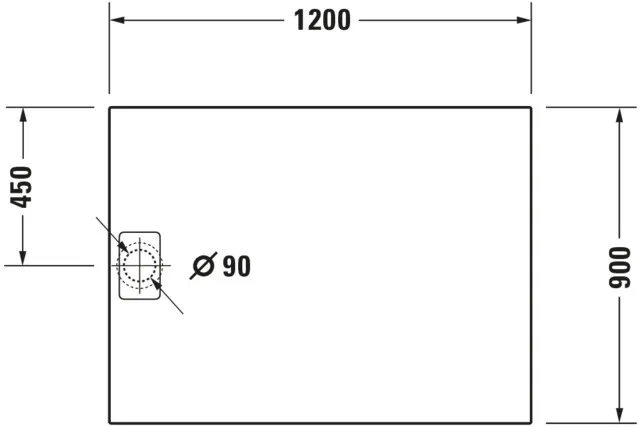 Duravit rechteck Duschwanne „Stonetto“ 120 × 90 cm in Beton Matt
