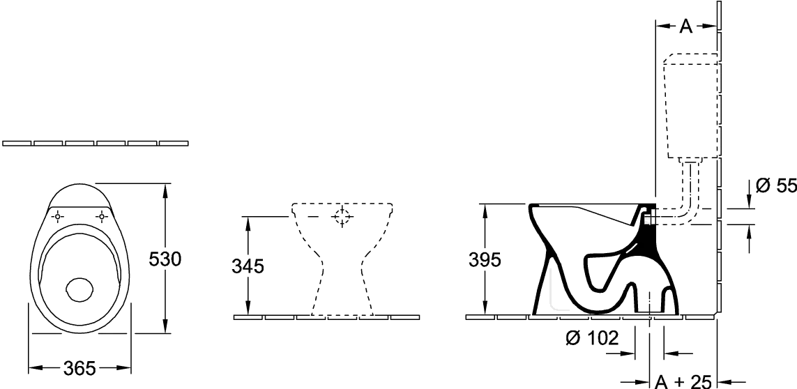 Flachspül-WC spülrandlos O.novo 7619R1, 360 x 525 x 395 mm, Oval, bodenstehend, Abgang senkrecht, Weiß Alpin Flachspül-WC spülrandlos O.novo 7619R1, 360 x 525 x 395 mm, Oval, bodenstehend, Abgang senkrecht, Weiß Alpin