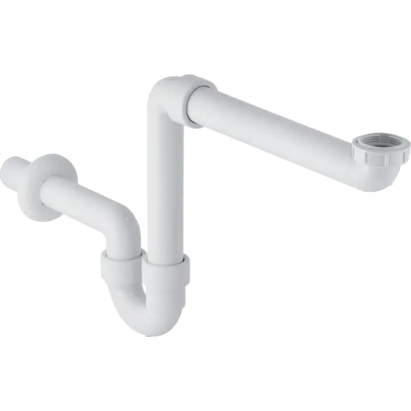 Geberit Rohrbogengeruchsverschluss für Waschbecken, Raumsparmodell, Abgang horizontal: d=40mm, G=1 1/2 x 1 1/4", weiß-alpin Geberit Rohrbogengeruchsverschluss für Waschbecken, Raumsparmodell, Abgang horizontal: d=40mm, G=1 1/2 x 1 1/4", weiß-alpin