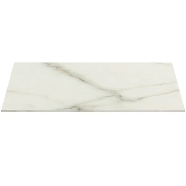 Waschtischplatte Conca, aus Keramik, 602x505x6mm, Marmor Noir Desir