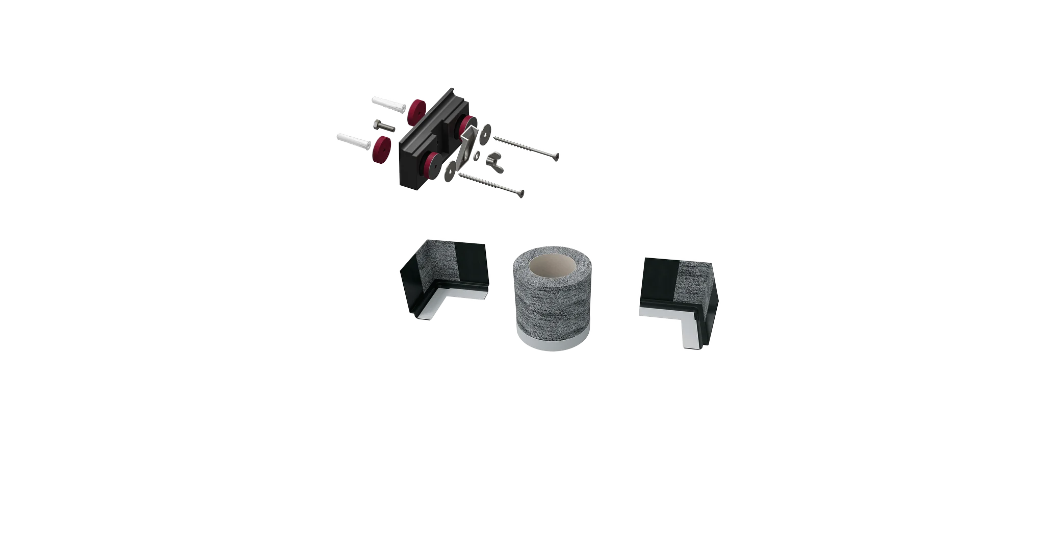 Wand-Installations-Set 5011: enthält 1 Wannenanker Flacher Rand, 1x Dichtset Flacher Rand