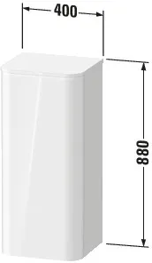 Duravit Halbhochschrank „Happy D.2 Plus“ 40 × 88 × 36 cm Weiß Hochglanz, Anschlag rechts Duravit Halbhochschrank „Happy D.2 Plus“ 40 × 88 × 36 cm Weiß Hochglanz, Anschlag rechts