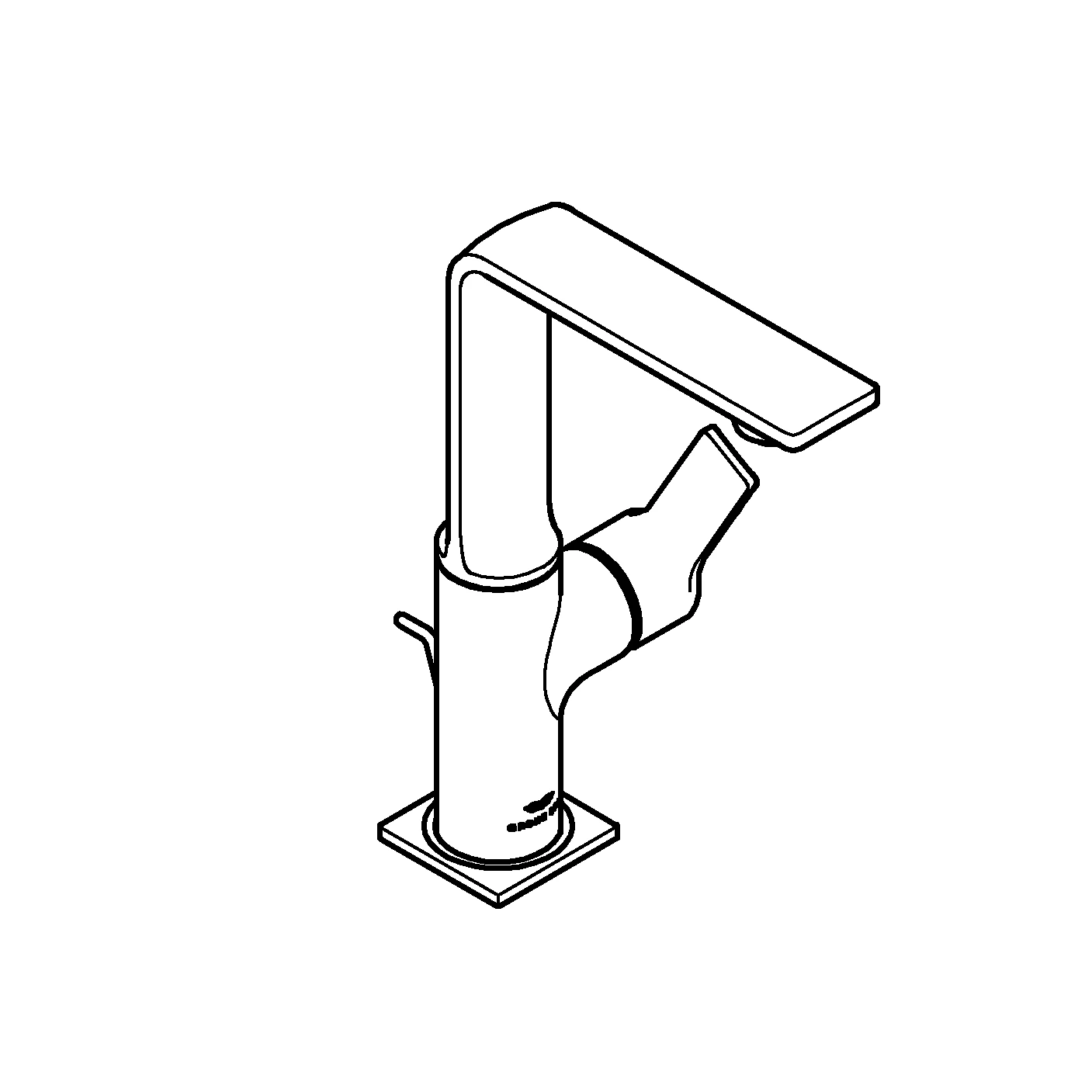 Einhand-Waschtischbatterie Allure 32146, L-Size, Einlochmontage, Zugstangen-Ablaufgarnitur 1 1/4'', chrom