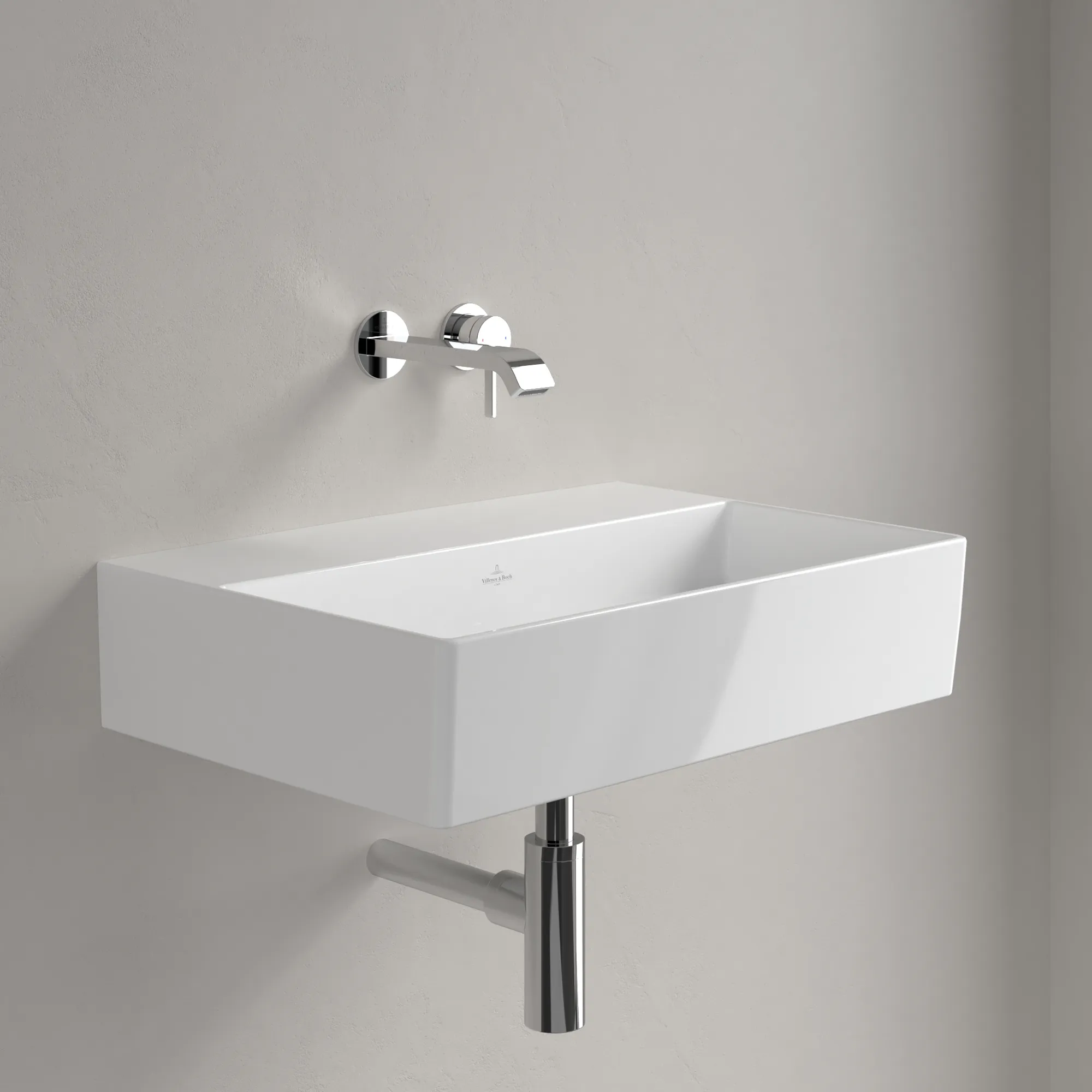 Villeroy & Boch Wandwaschtisch aus TitanCeram geschliffen „Memento 2.0“ 600 × 420 × 135 mm, ohne Hahnlochbohrung in Weiß Alpin Villeroy & Boch Wandwaschtisch aus TitanCeram geschliffen „Memento 2.0“ 600 × 420 × 135 mm, ohne Hahnlochbohrung in Weiß Alpin