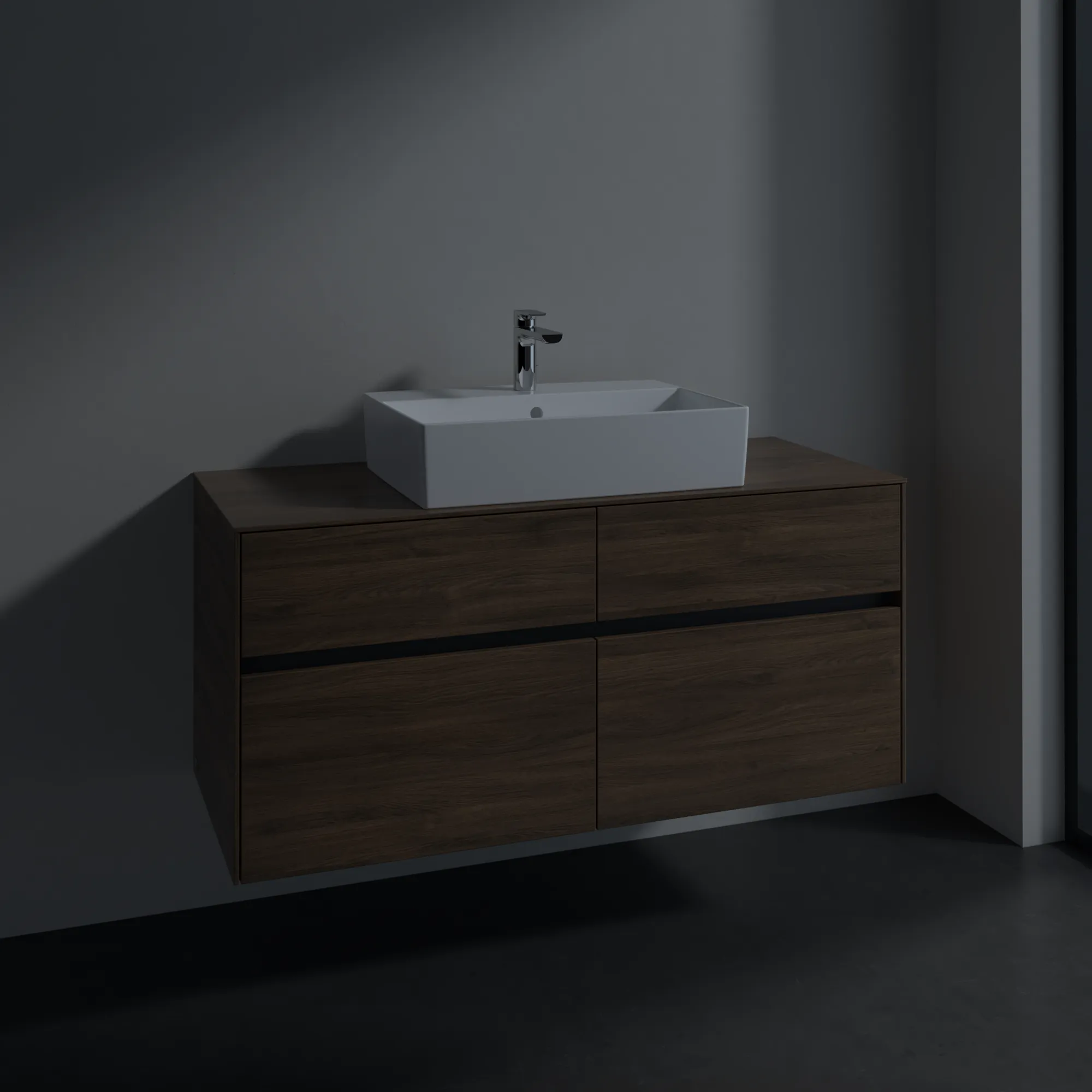 Villeroy & Boch Waschtischunterschrank „Collaro“ 1200 × 548 × 500 mm Arizona Oak, ohne Beleuchtung, für Becken mittig Villeroy & Boch Waschtischunterschrank „Collaro“ 1200 × 548 × 500 mm Arizona Oak, ohne Beleuchtung, für Becken mittig