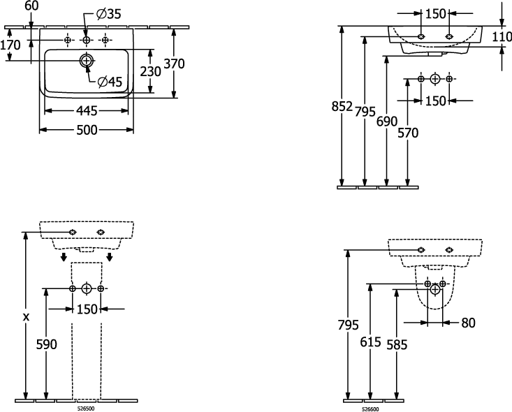 Villeroy & Boch O.novo Ablaufhaube Pergamon CeramicPlus 225x320x290mm