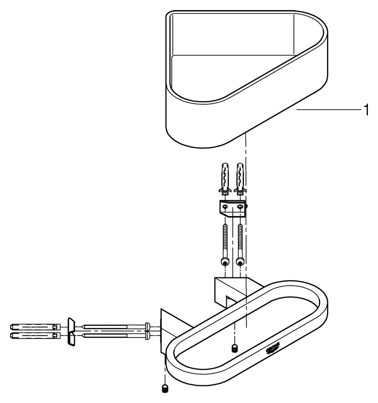 Grohe Eck-Duschablage mit Halterung Selection, in hard graphite gebürstet Grohe Eck-Duschablage mit Halterung Selection, in hard graphite gebürstet