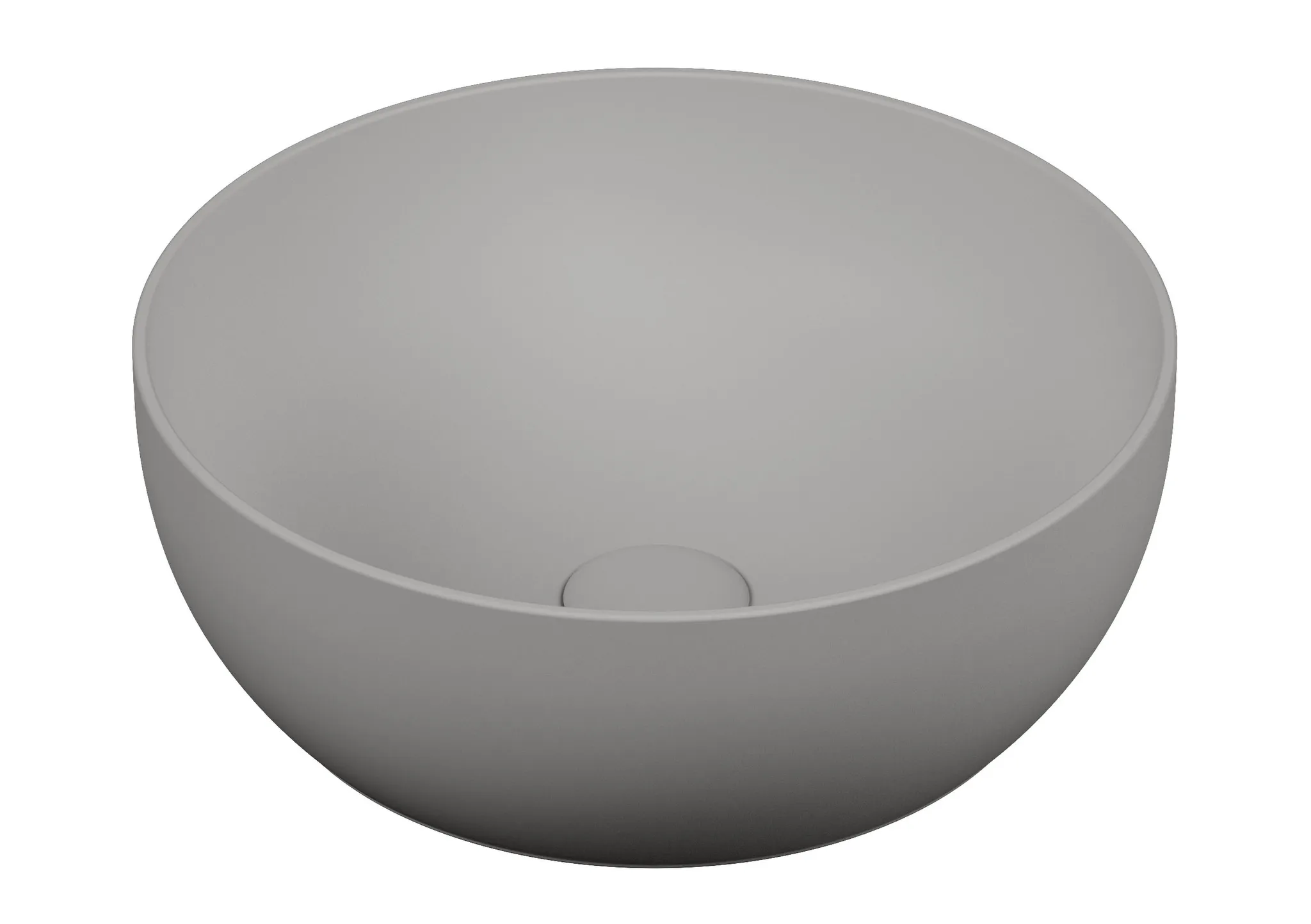 VitrA Outline Aufsatzschale rund d: 40 cm CERAFINE Steingrau Matt mit Oberflächenveredelung VitrA Clean