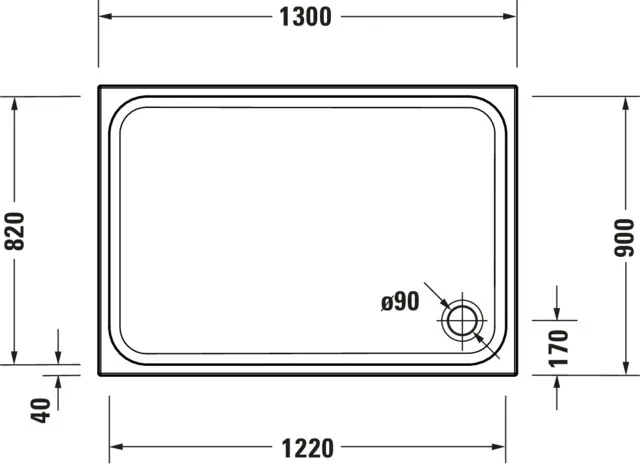 Duravit rechteck Duschwanne „D-Code“ 130 × 90 cm 