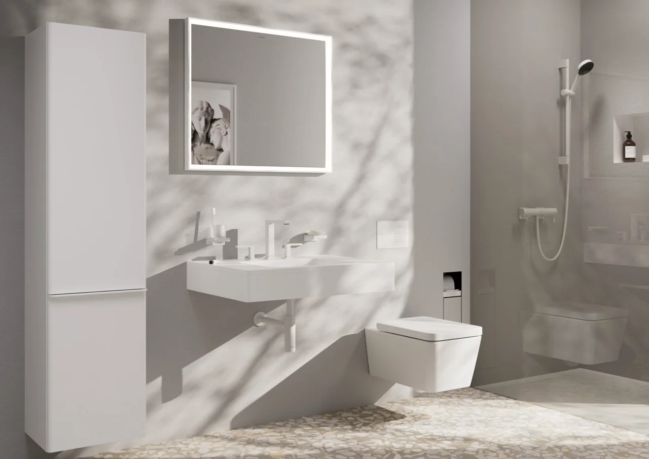 Hansgrohe Xuniva Q Unterbauwaschtisch 450x350 mm, weiß, glänzend, mit Überlauf, CL25
