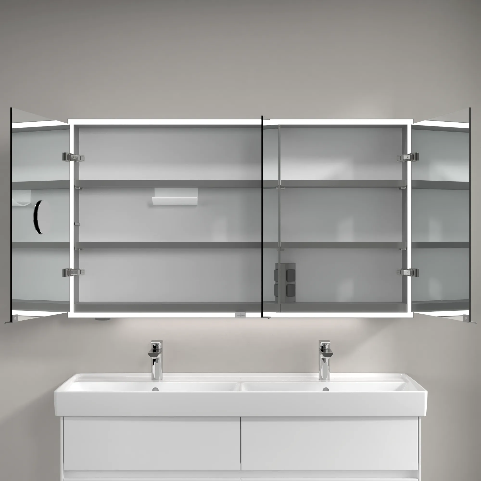 Villeroy & Boch Vorbau-Spiegelschrank „My View Now“ 1300 × 750 × 168 mm in White Matt Villeroy & Boch Vorbau-Spiegelschrank „My View Now“ 1300 × 750 × 168 mm in White Matt