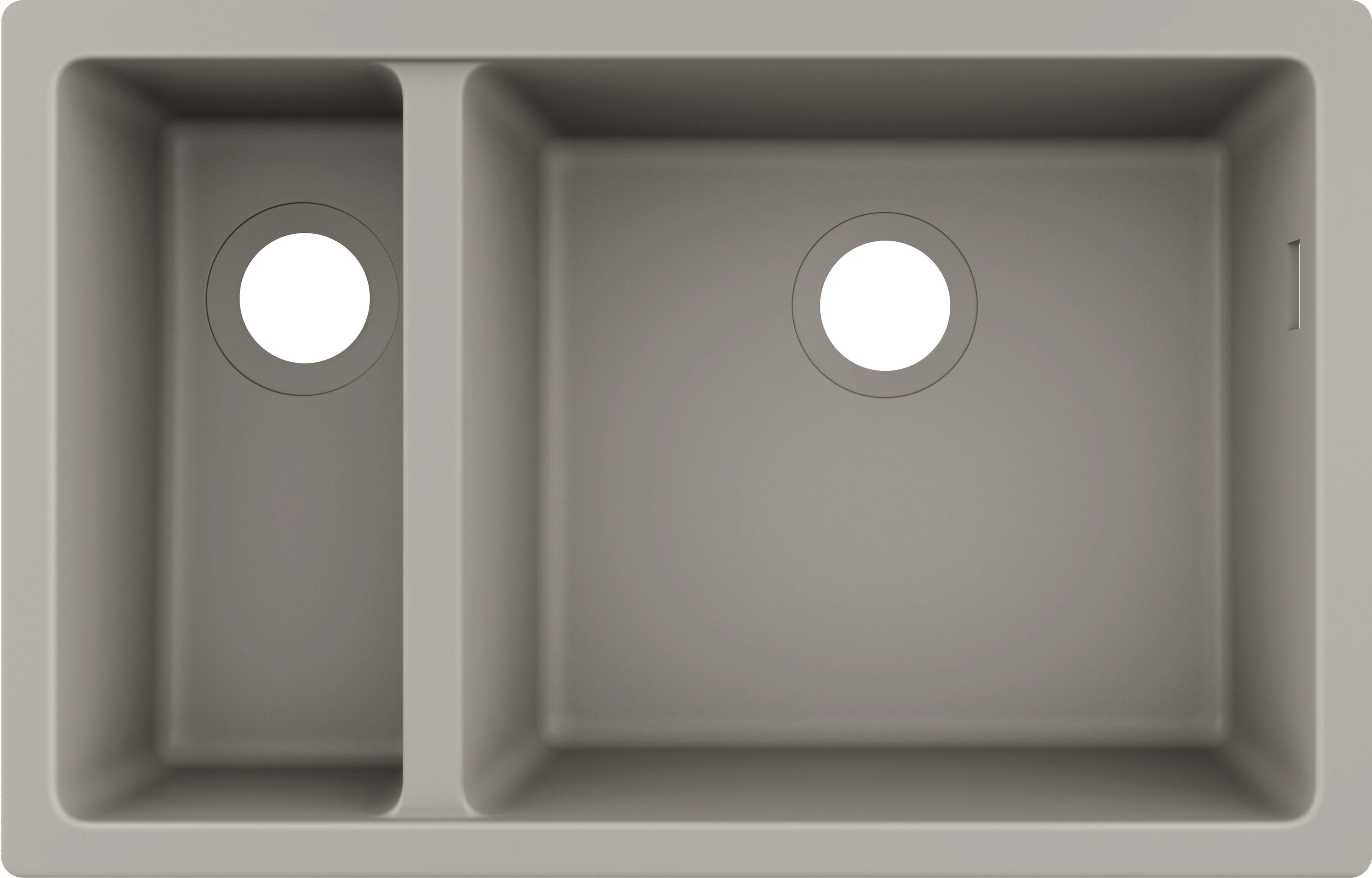 Hansgrohe S51 Unterbauspüle 180x450 mm, Betongrau, SilicaTec, 1 Hauptbecken + 1 Zusatzbecken, 80 cm Unterschrank, seitlicher Überlauf rechts Hansgrohe S51 Unterbauspüle 180x450 mm, Betongrau, SilicaTec, 1 Hauptbecken + 1 Zusatzbecken, 80 cm Unterschrank, seitlicher Überlauf rechts