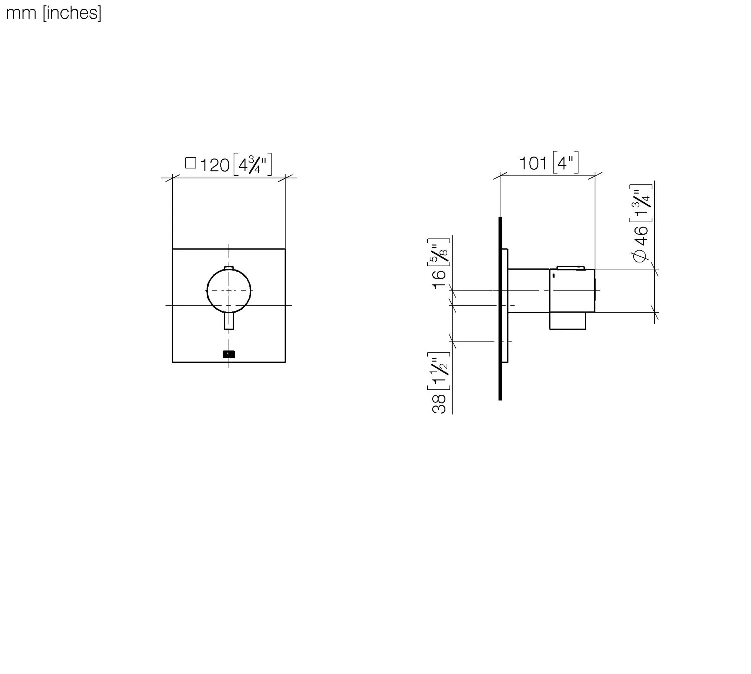 Dornbracht xTOOL UP-Thermostat ohne Mengenregulierung ½" - Chrom