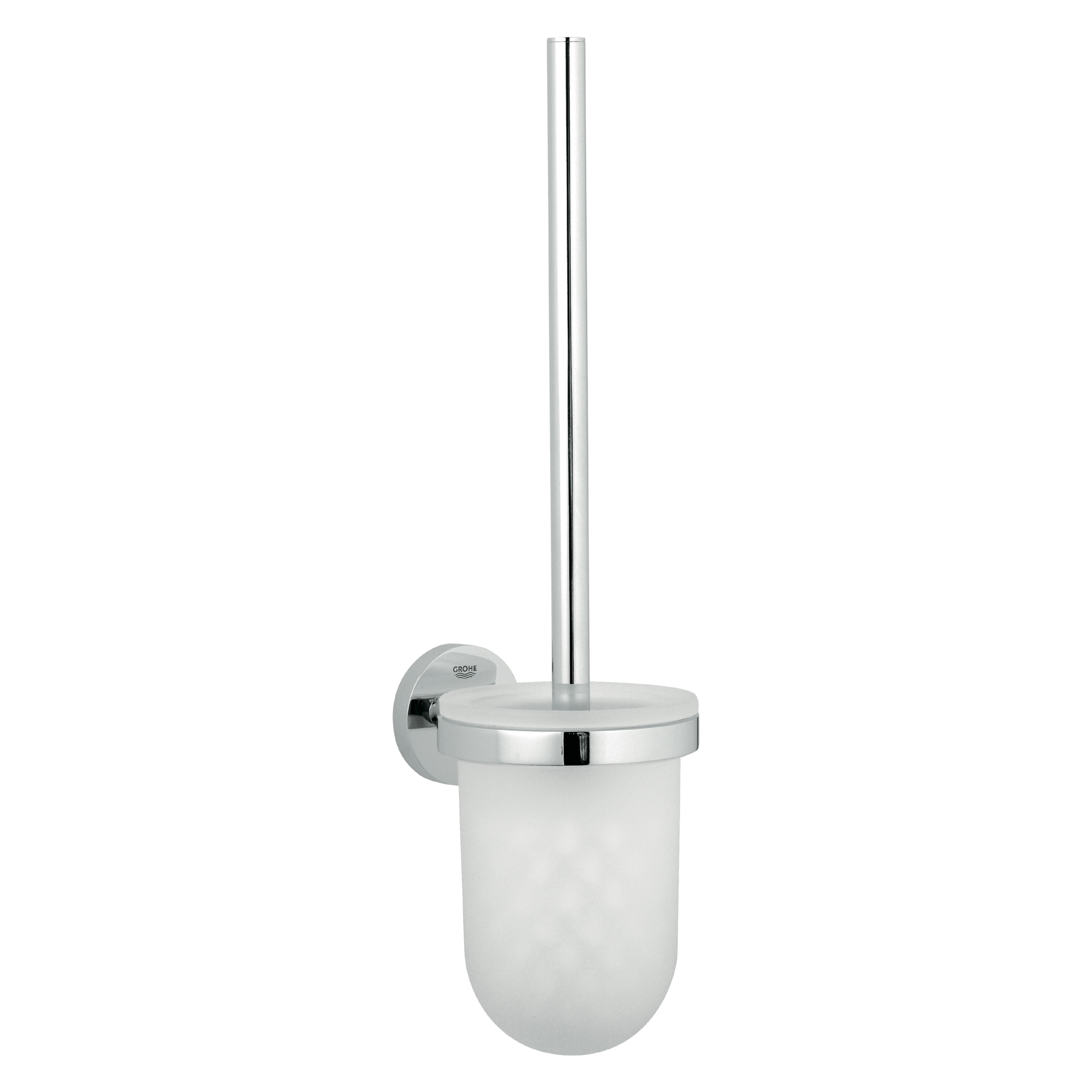 Toilettenbürstengarnitur Essentials 40374_1, Material Glas/Metall, Wandmontage, chrom/glas