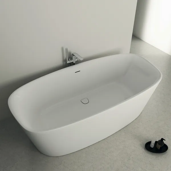 Ideal Standard Badewanne „Dea“ freistehend oval 190 × 90 cm in Weiß