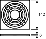 TECEdrainpoint S Designrost Edelstahl 150 × 150