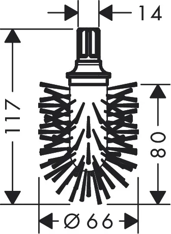 Hansgrohe Toiletten-Ersatzbürste ohne Stiel, Weiß Hansgrohe Toiletten-Ersatzbürste ohne Stiel, Weiß