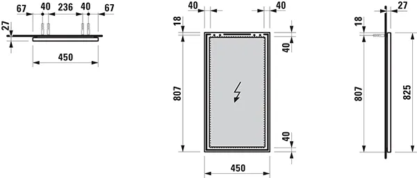 Laufen Spiegel „FRAME 25“ in Aluminium, glanzeloxiert