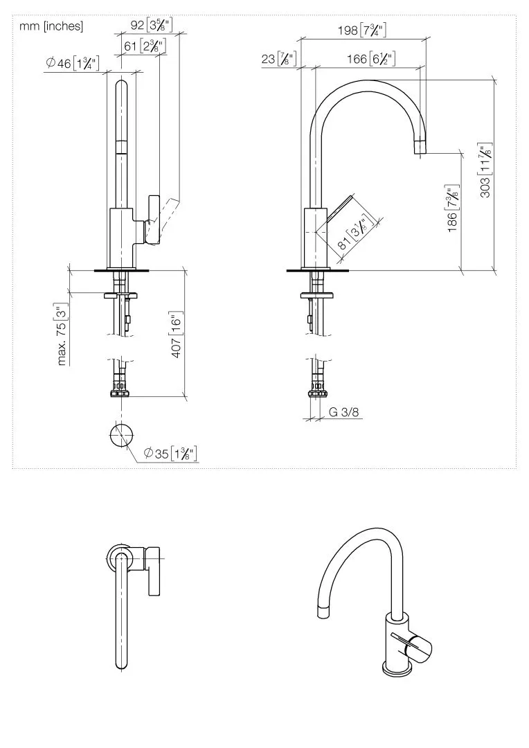 Einhebelmischer TARA ULTRA Chrom 33805875 Einhebelmischer TARA ULTRA Chrom 33805875