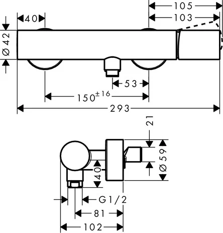 Brausenmischer Aufputz Axor Uno Zerogriff chrom