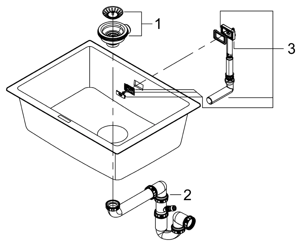 Grohe K700U Kompositspüle, Unterbau, granit schwarz Grohe K700U Kompositspüle, Unterbau, granit schwarz
