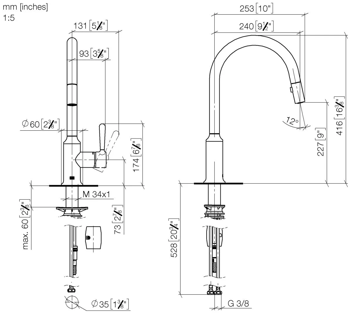 Einhebelmischer Pull-down mit Brausefunktion VAIA Chrom 33870809 Einhebelmischer Pull-down mit Brausefunktion VAIA Chrom 33870809