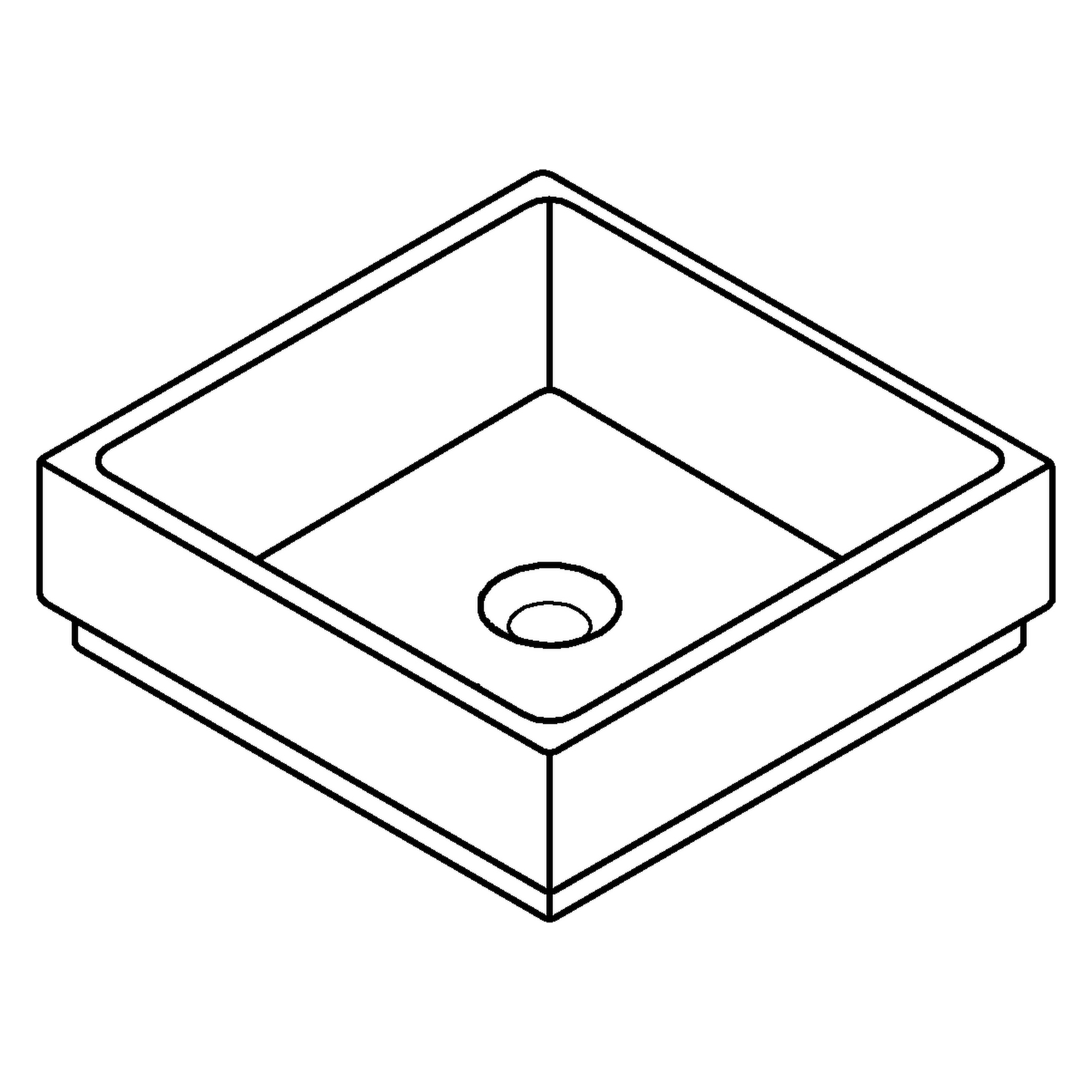 Aufsatzschale Cube Keramik 39482_H, 400 x 400 mm, ohne Hahnloch, ohne Überlauf, PureGuard Hygieneoberfläche, aus Sanitärkeramik, alpinweiß