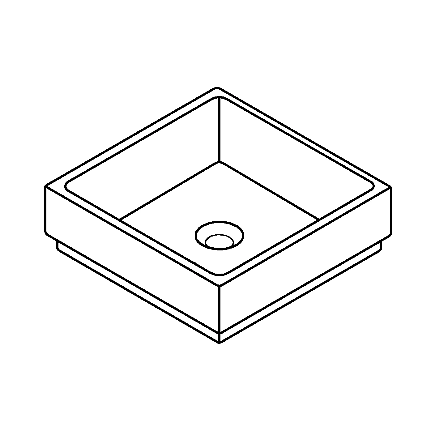 Aufsatzschale Cube Keramik 39482_H, 400 x 400 mm, ohne Hahnloch, ohne Überlauf, PureGuard Hygieneoberfläche, aus Sanitärkeramik, alpinweiß