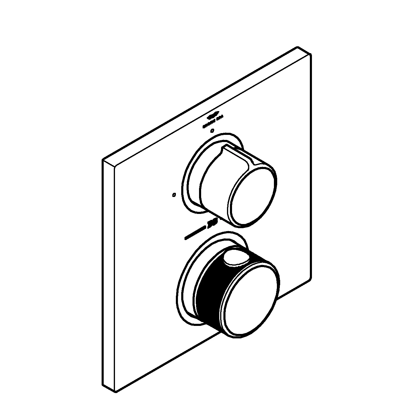 Thermostat Allure 19380_2, Fertigmontageset für Rapido SmartBox, 1 Absperrventil, chrom