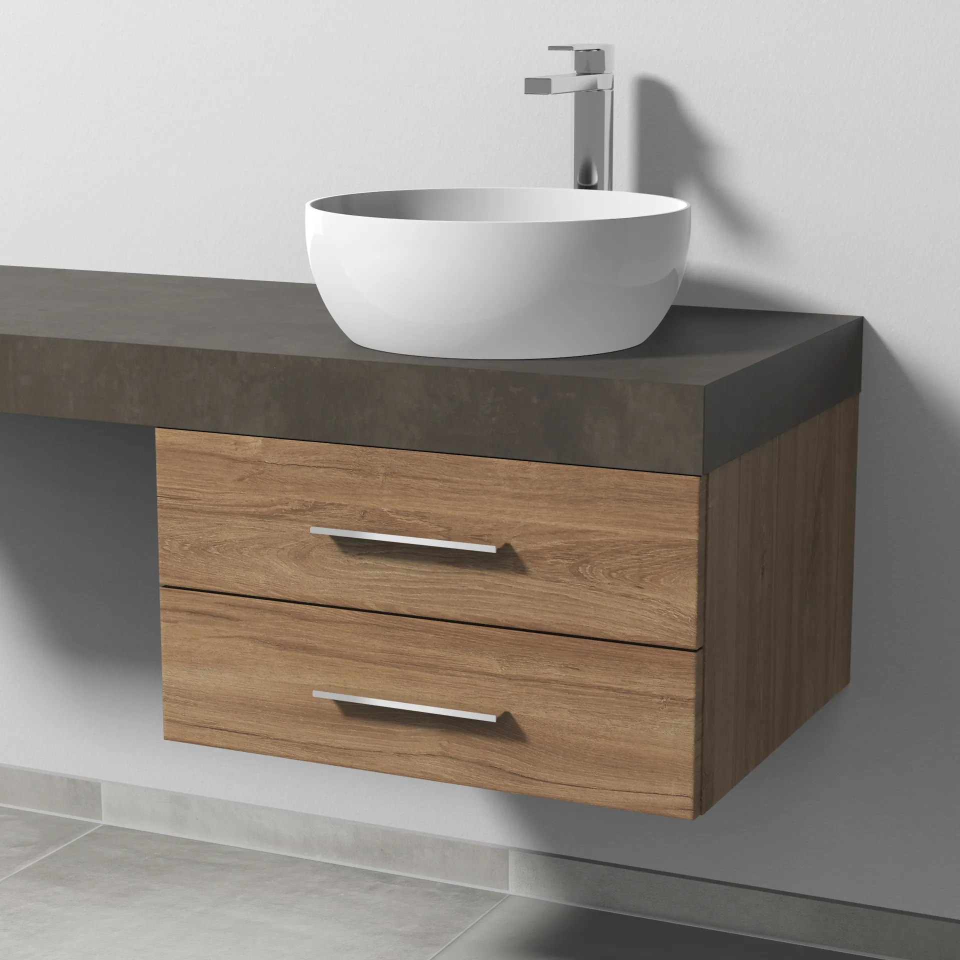 Sanipa Waschtischunterschrank „2morrow“ 600 × 340 × 520 mm in Eiche Kansas