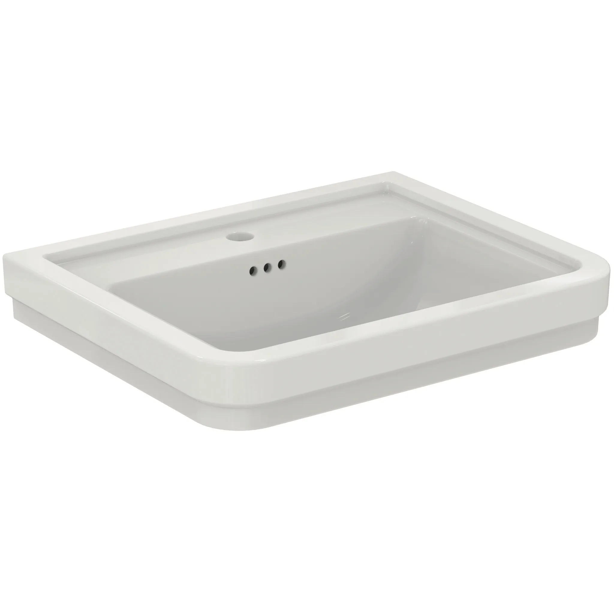 Ideal Standard Waschtisch Calla 1-Loch, weiß, 615 x 500 x 175 mm mit 3-Loch-Überlauf