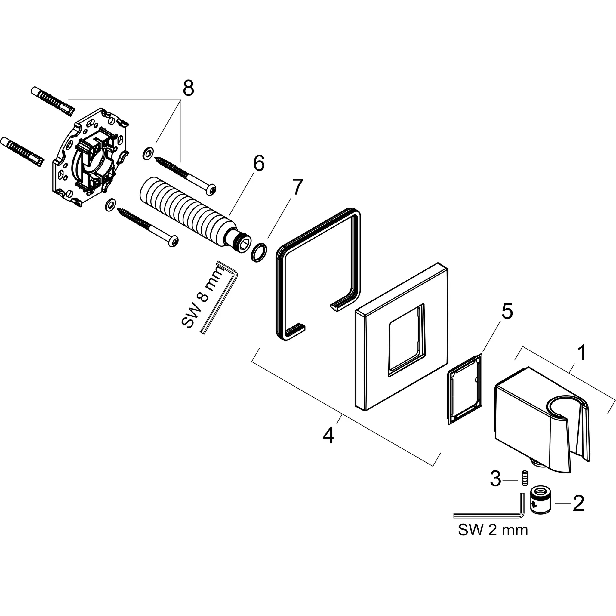 Hansgrohe FixFit E Wandanschluss mit Brausehalter, Chrom Hansgrohe FixFit E Wandanschluss mit Brausehalter, Chrom