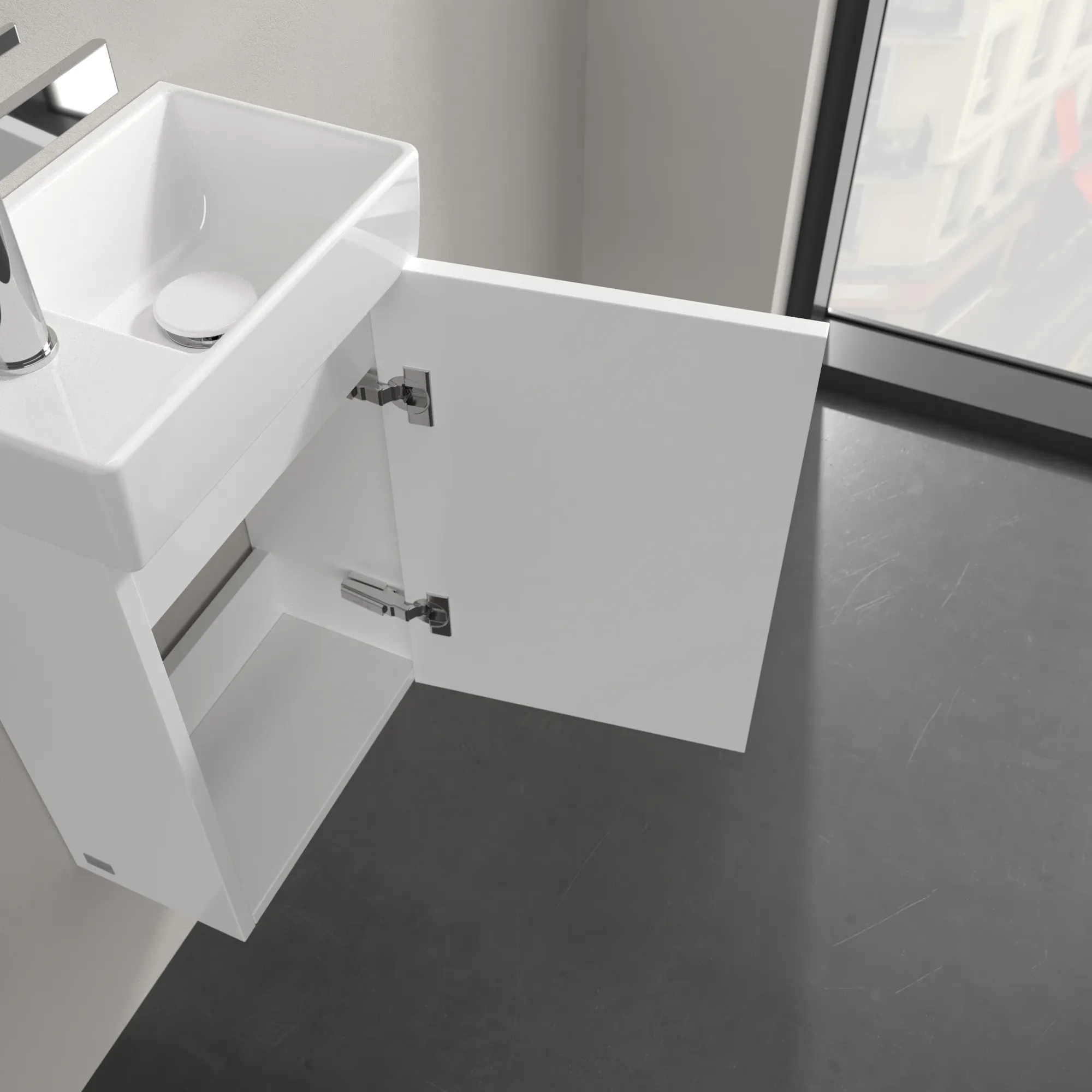 Villeroy & Boch Waschbeckenunterschrank Avento, Brilliant White, 340x514x200 mm, 1 Tür, SoftClosing, Wandmontage Villeroy & Boch Waschbeckenunterschrank Avento, Brilliant White, 340x514x200 mm, 1 Tür, SoftClosing, Wandmontage